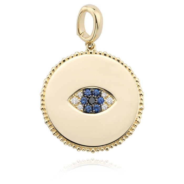 Miss Mimi Blue Sapphire Evil Eye Pendant Charm in Yellow 09-706324-02BS