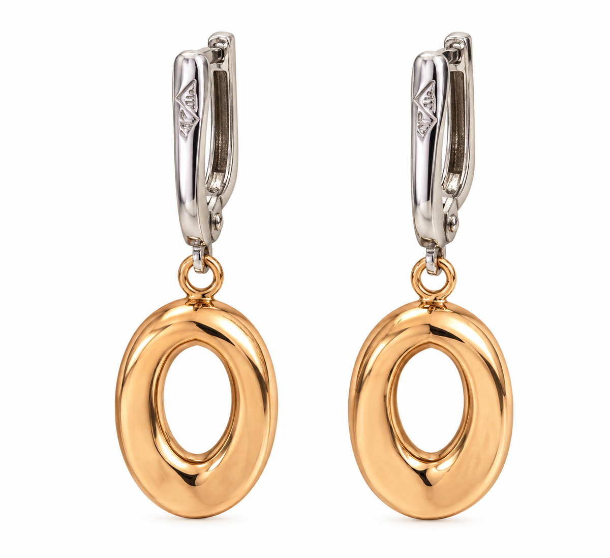 Rose Gold  Oval Drop Earrings GBJ -25-03