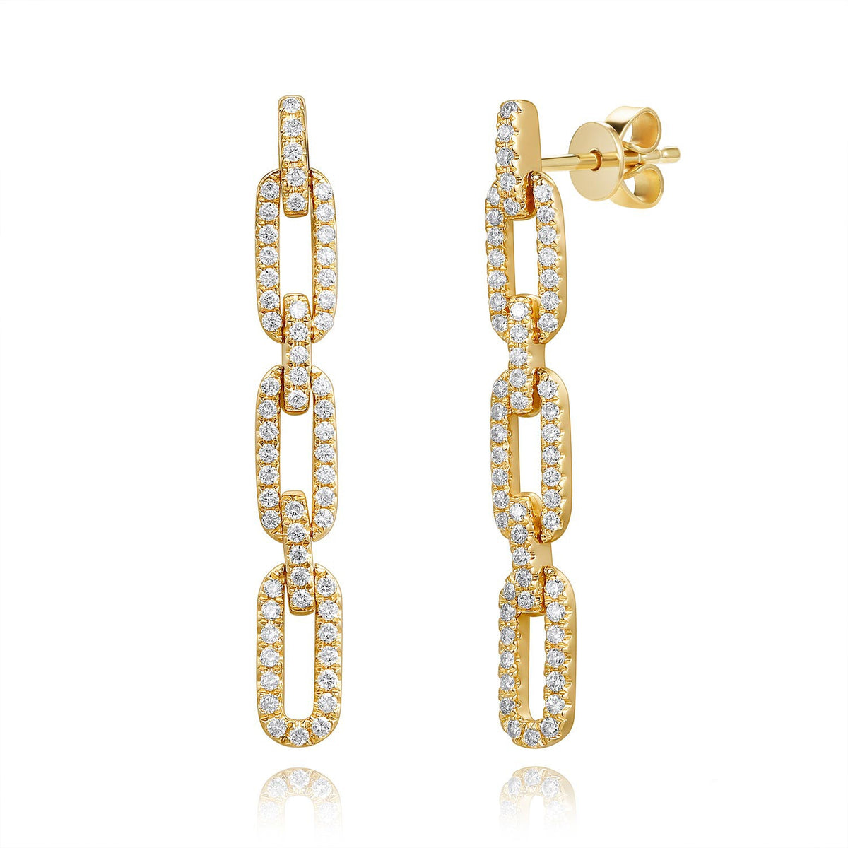 Miss Mimi Mini Cuban Diamond Drop Earrings in Yellow