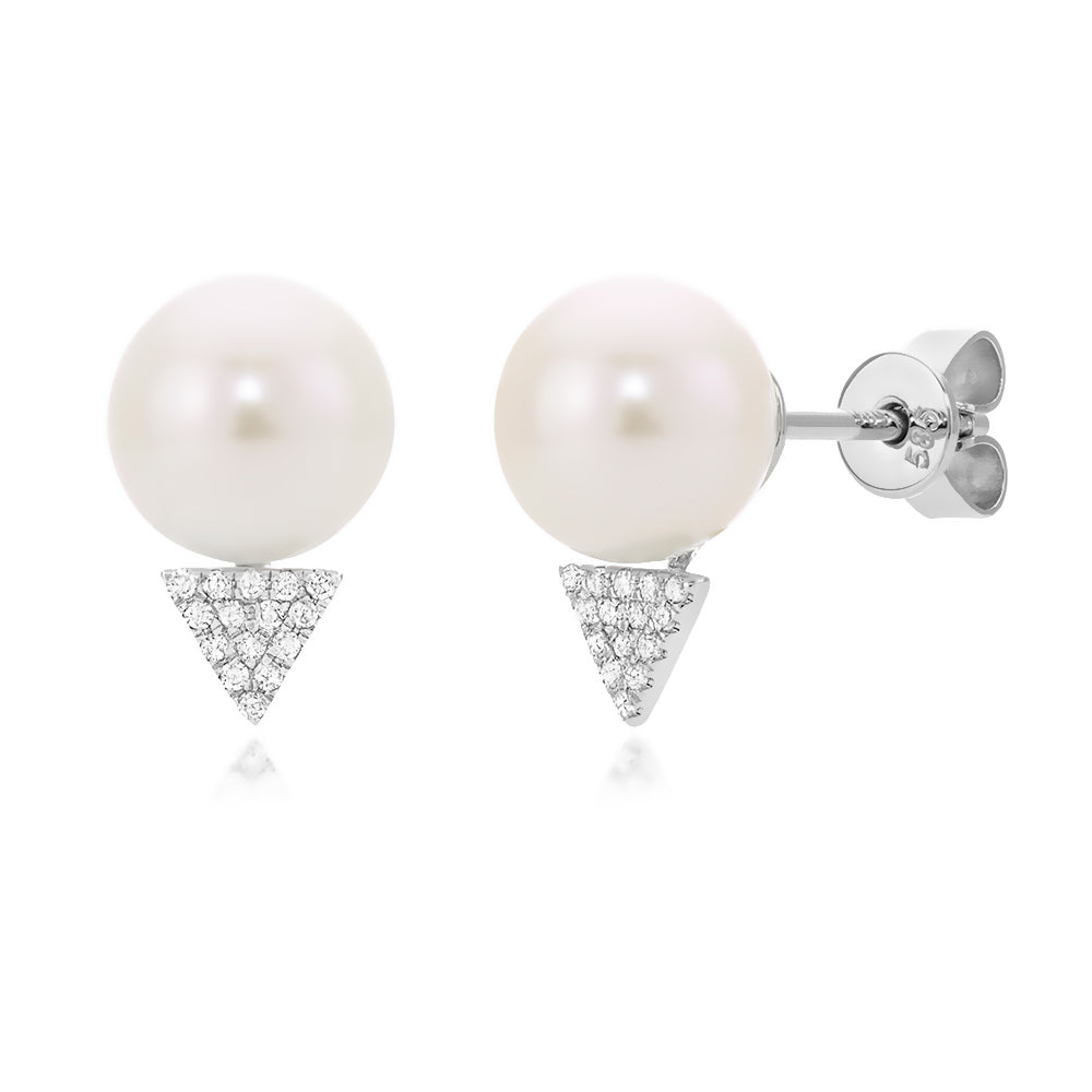 Miss Mimi Pearl Peak Stud Earrings in White