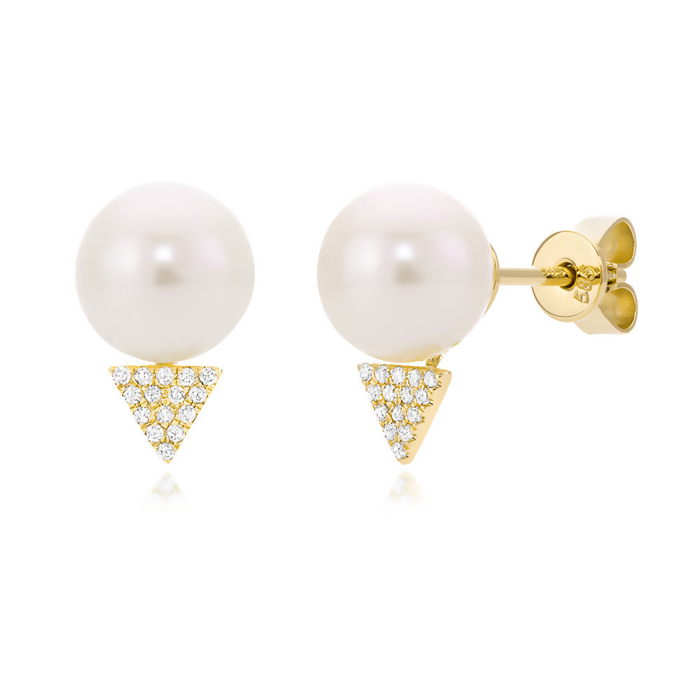 Miss Mimi Pearl Peak Stud Earrings in Yellow