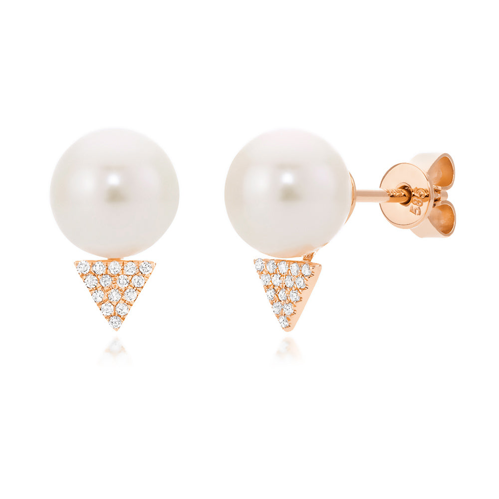 Miss Mimi Pearl Peak Stud Earrings in Rose