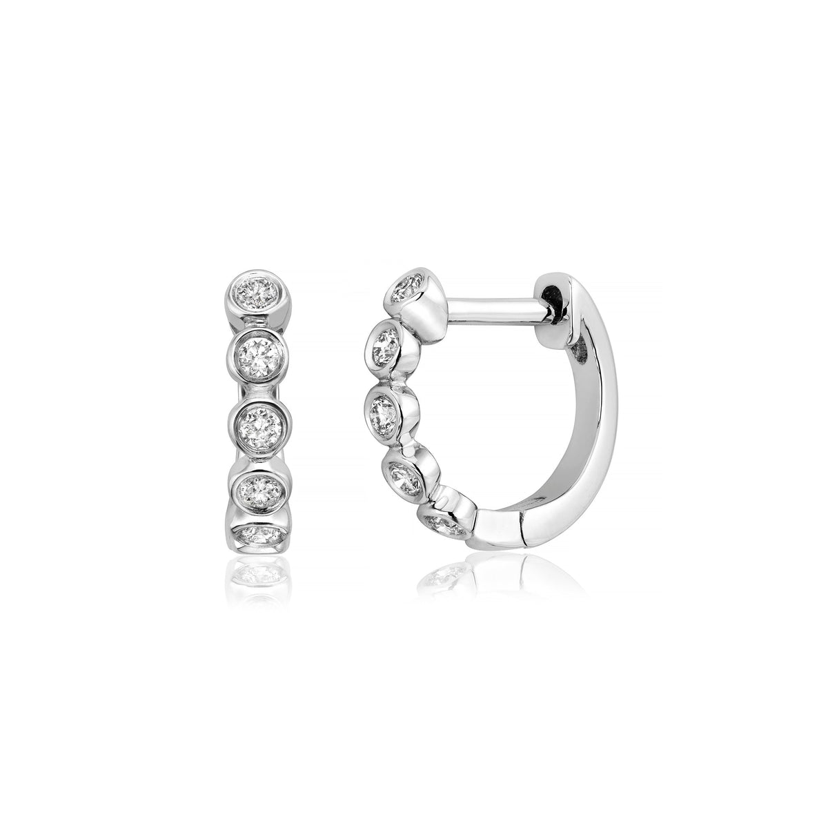 Miss Mimi Mini Diamond Bezel Hoop in White