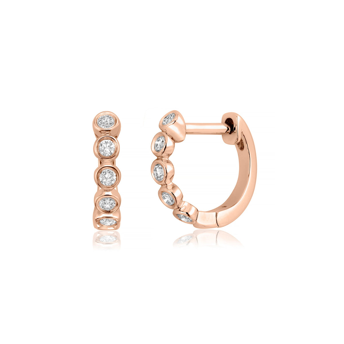 Miss Mimi Mini Diamond Bezel Hoop in Rose