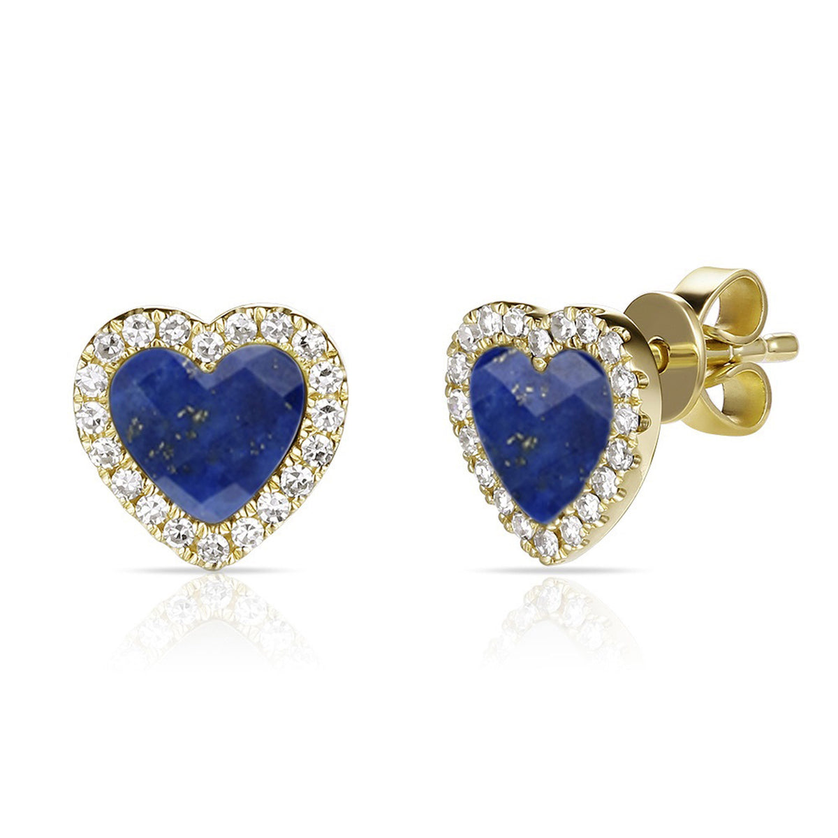 Lapis Agathe Heart Studs - Miss Mimi