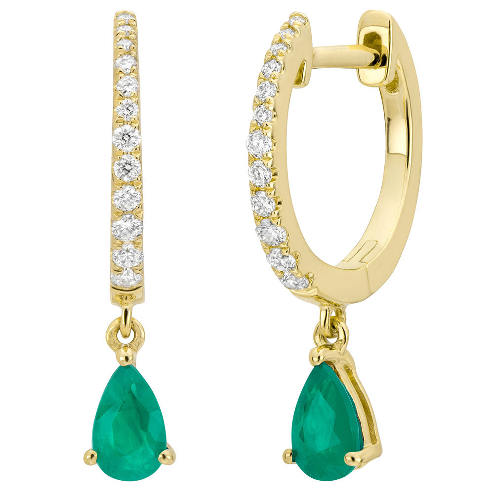 Miss Mimi Emerald Drop Earrings in Yellow