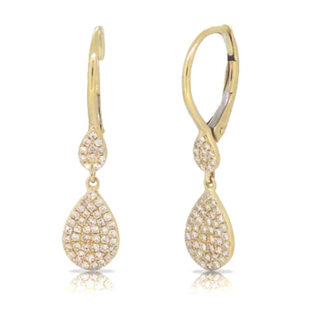 Miss Mimi Medium Double Pear Diamond Earrings in Yellow