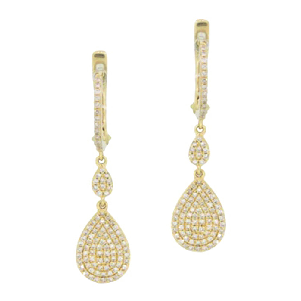 Miss Mimi Large Double Pear Diamond Earrings in Yellow