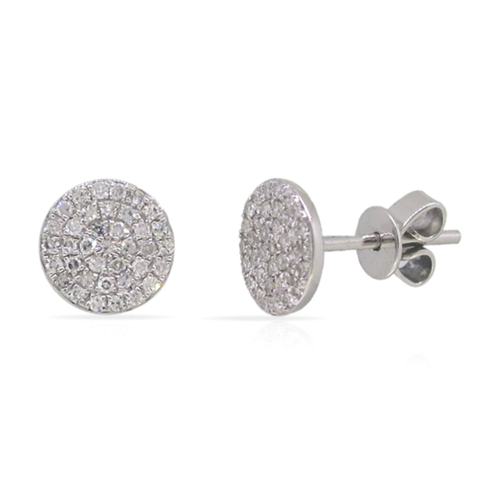 Miss Mimi Medium Perfect Disc Diamond Studs in White