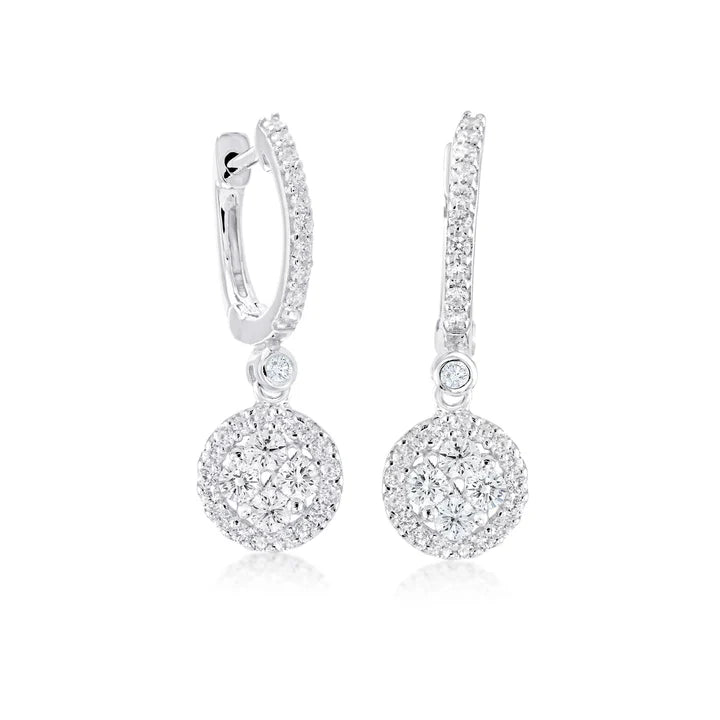 Miss Mimi Heritage Round Drop Earrings in White