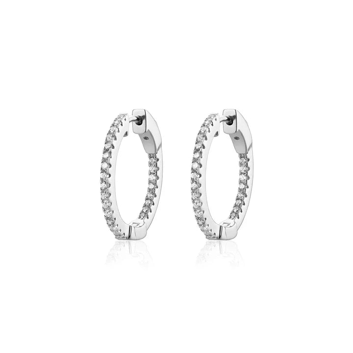 Miss Mimi Small Inside Out Hoops in White