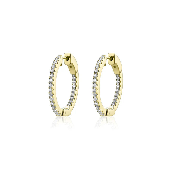 Miss Mimi Small Inside Out Hoops in Yellow