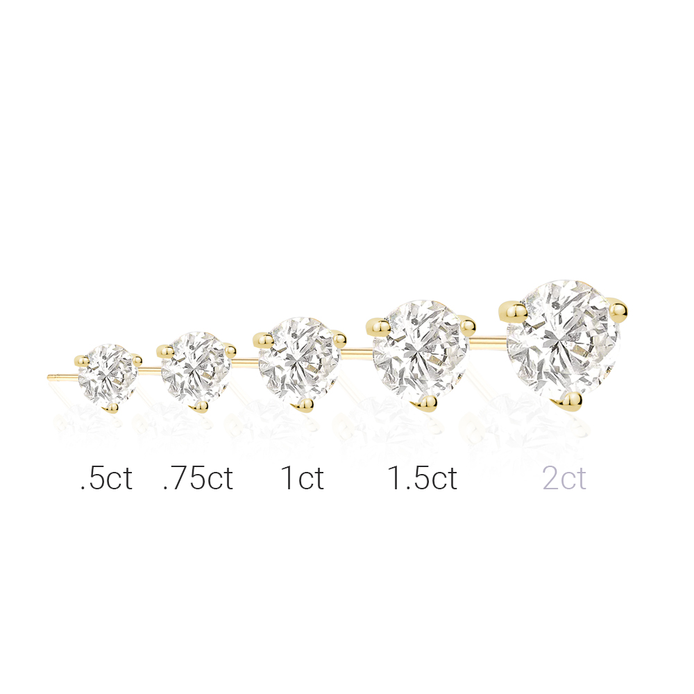 2CT Martini Studs in Yellow