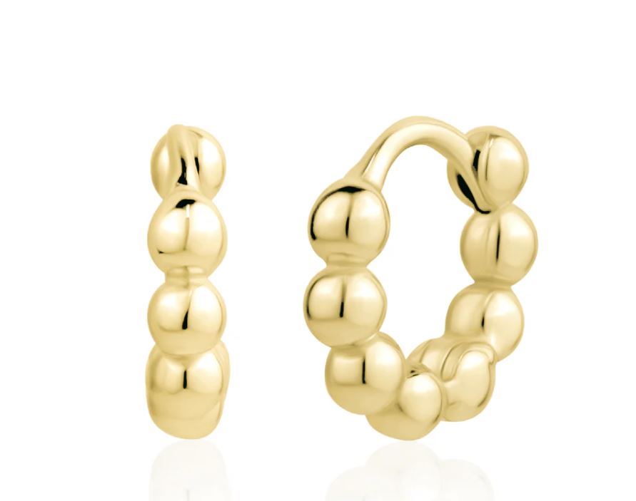 Miss Mimi 8mm Bead Huggies in Yellow