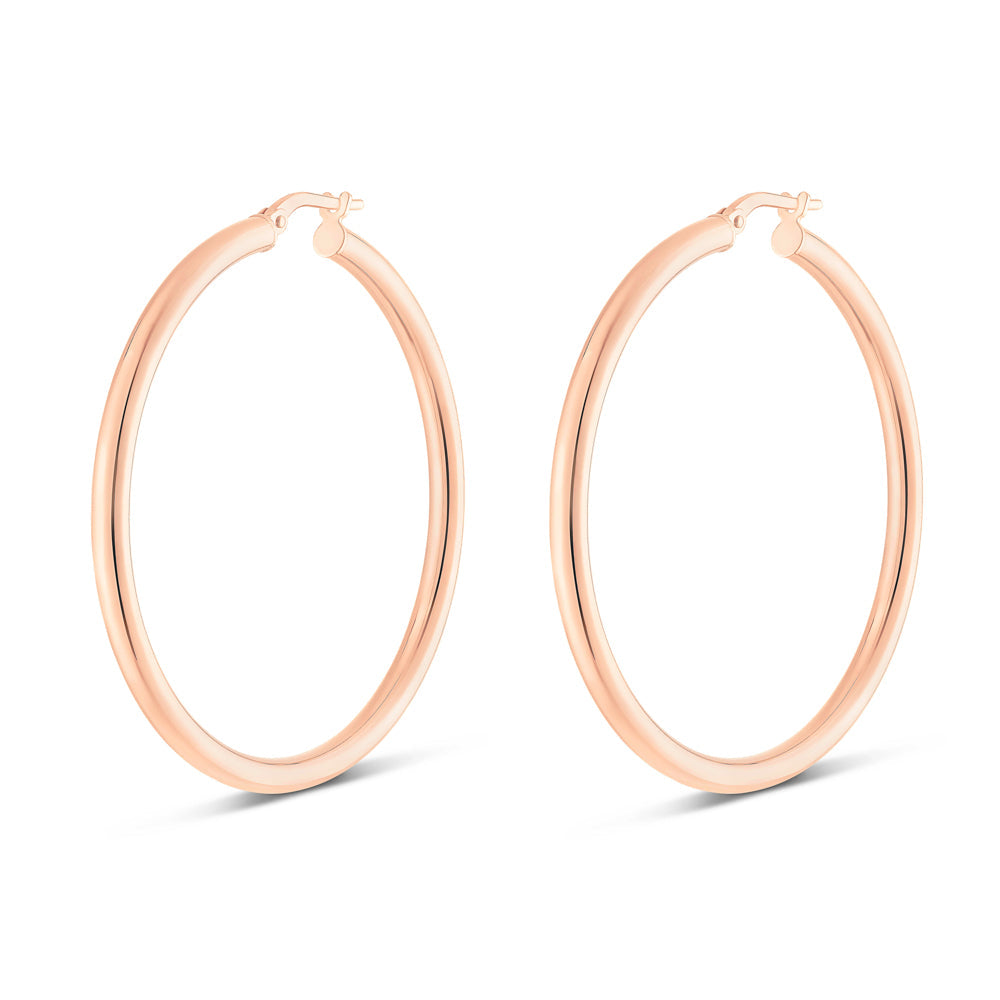 Large Round Tube Hoops in Rose