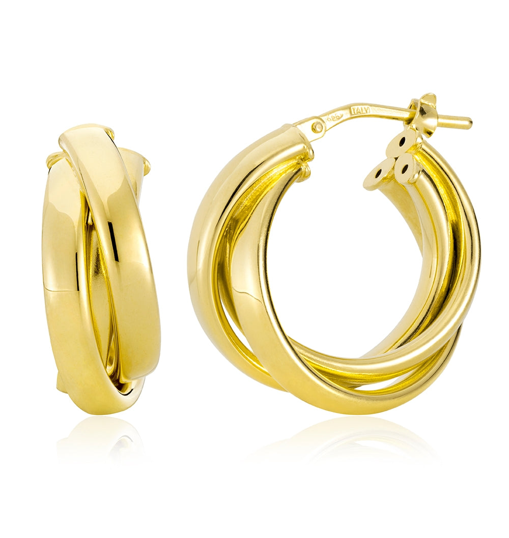 Small Criss Cross Hoops in Yellow
