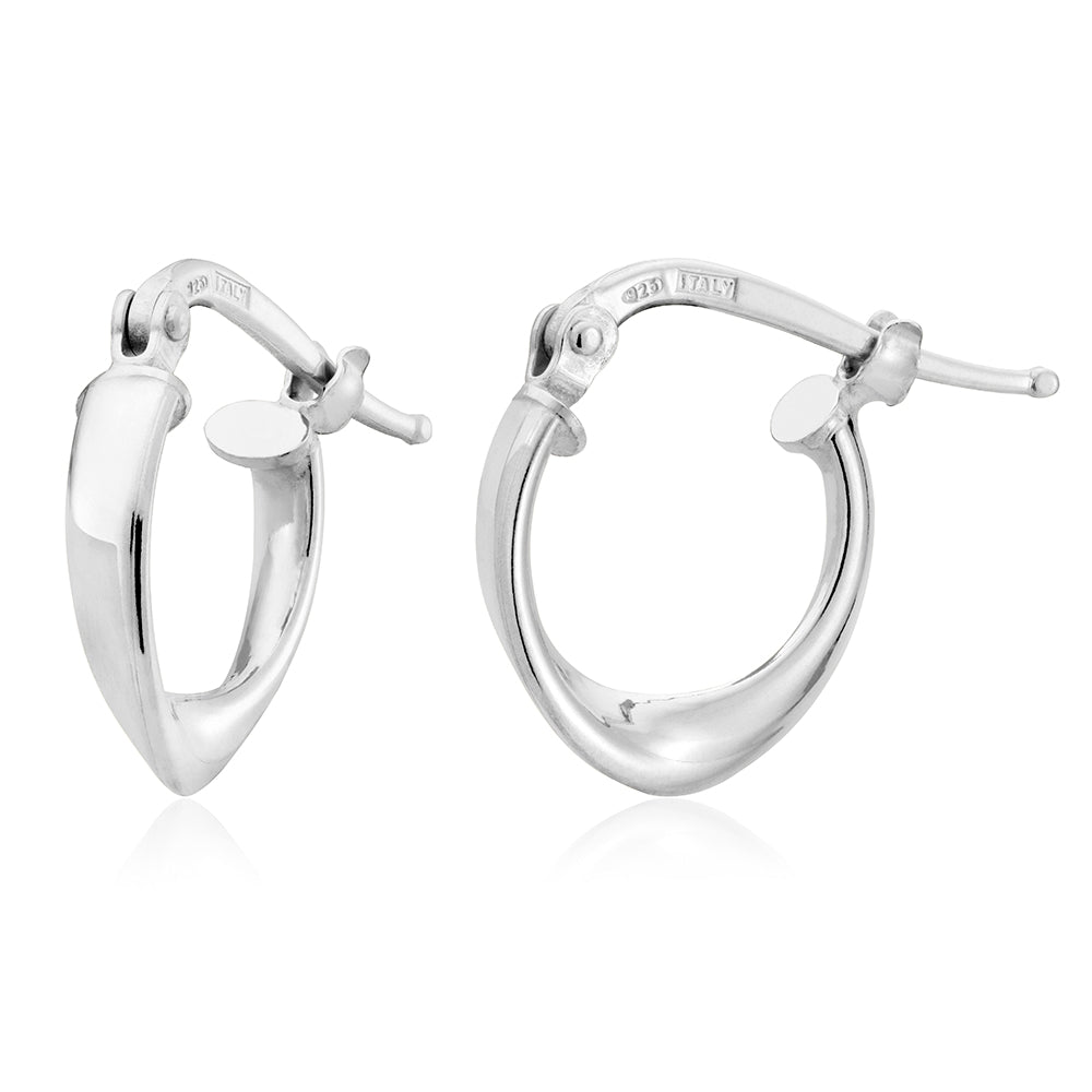 Mini Curved Oval Earrings in White