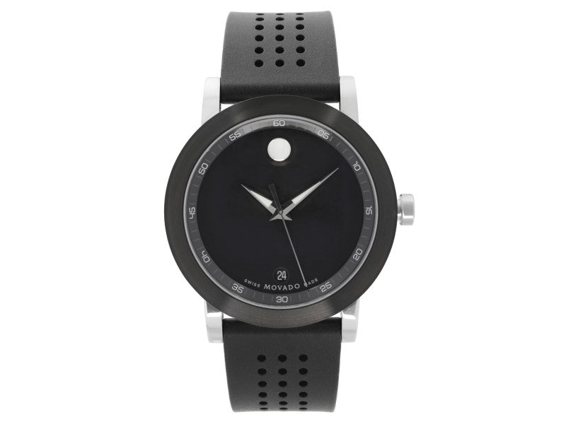 PRE-OWNED MOVADO MUSEUM SPORT STEEL RUBBER STRAP - 0606507