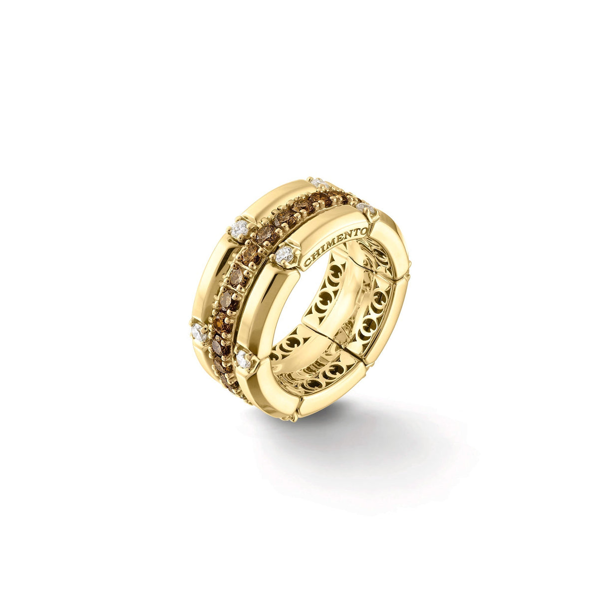 Chimento Chocolat Gold ring with diamonds and colored gemstones 1A09625BM1