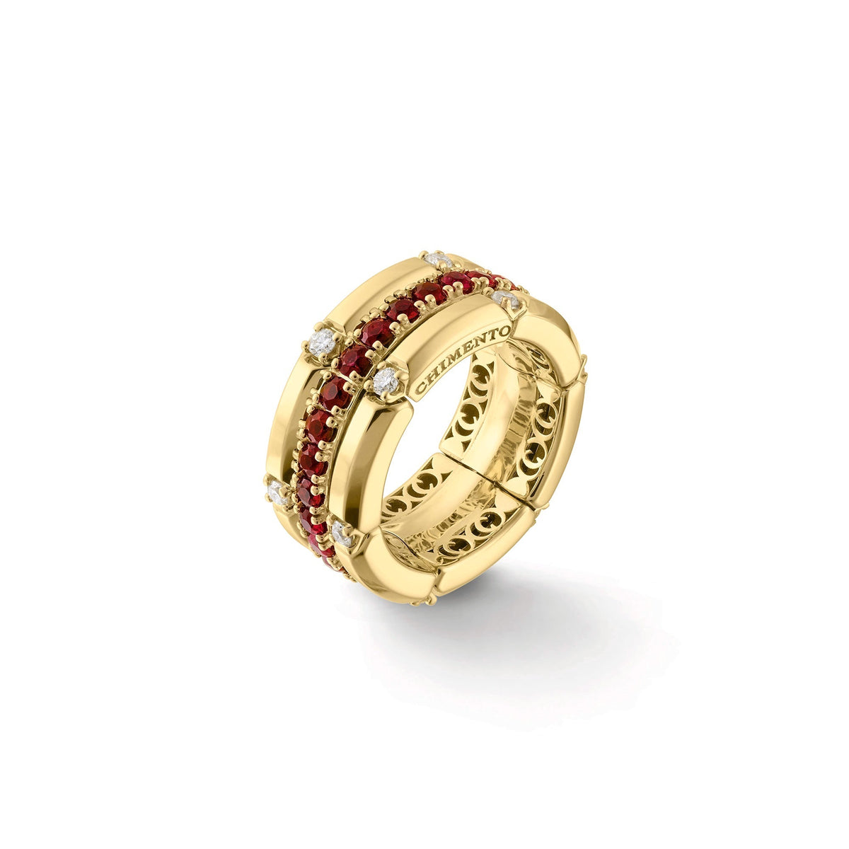 Chimento Chocolat Gold ring with diamonds and colored gemstones 1A09625GG1