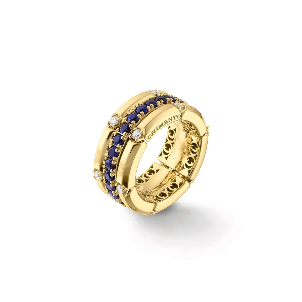 Chimento Chocolat Gold ring with diamonds and colored gemstones 1A09625HH1