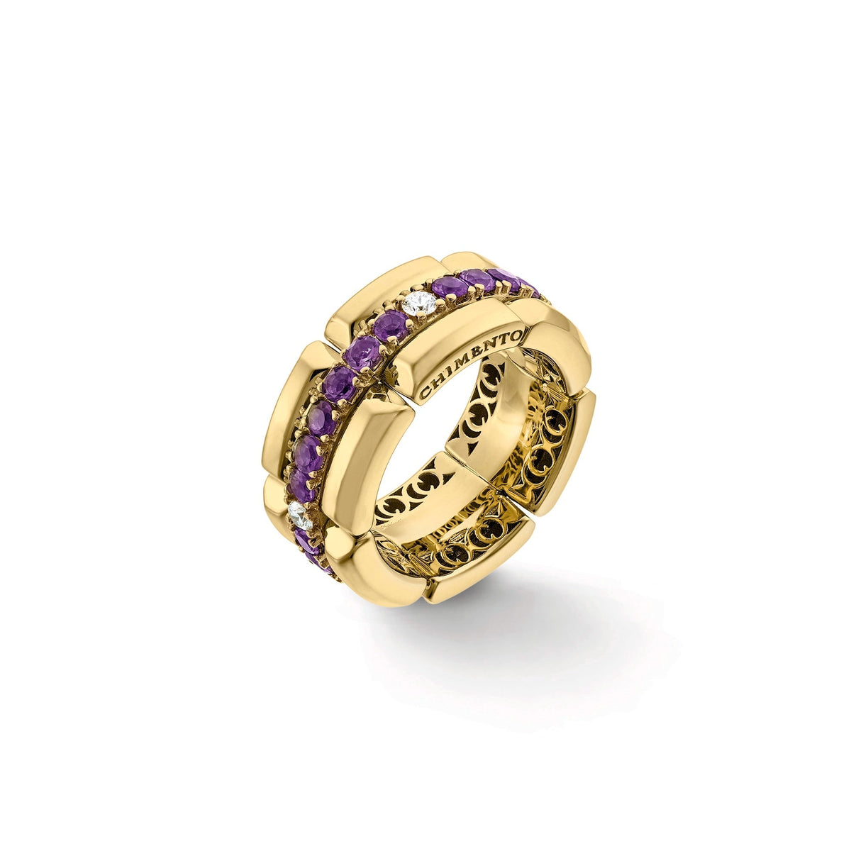 Chimento Chocolat Gold ring with diamonds and colored gemstones 1A09626BA1