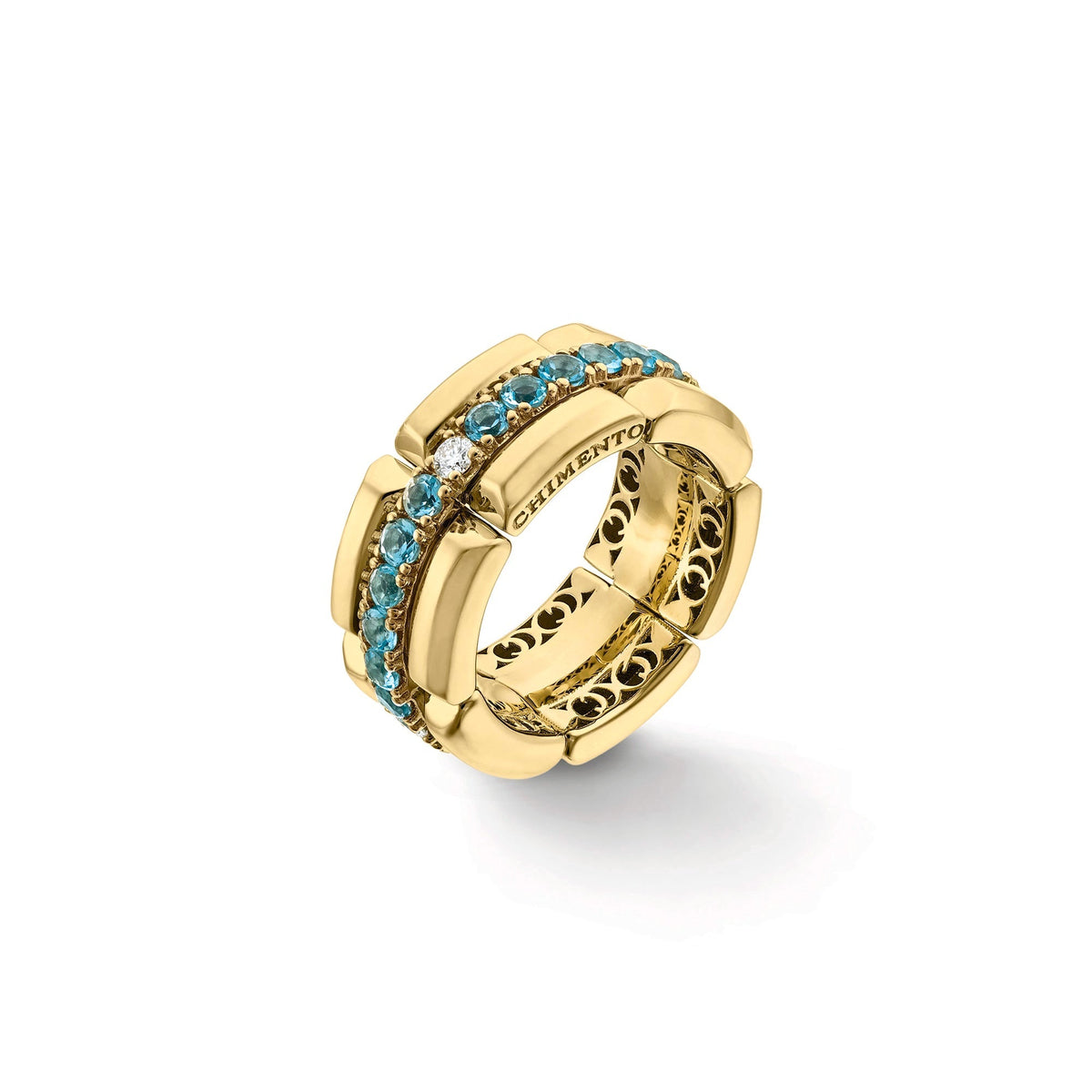 Chimento Chocolat Gold ring with diamonds and colored gemstones 1A09626BC1