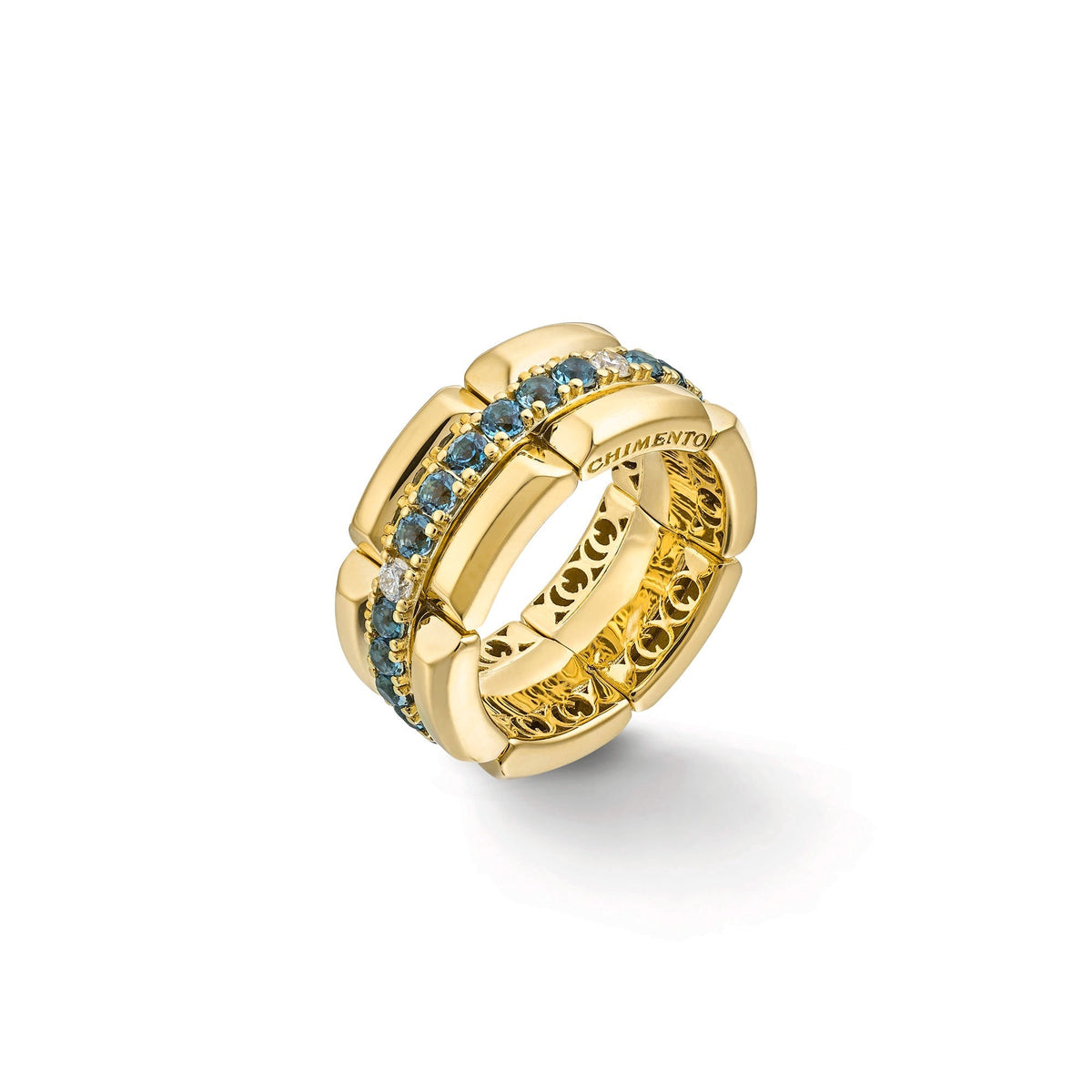 Chimento Chocolat Gold ring with diamonds and colored gemstones 1A09626BL1