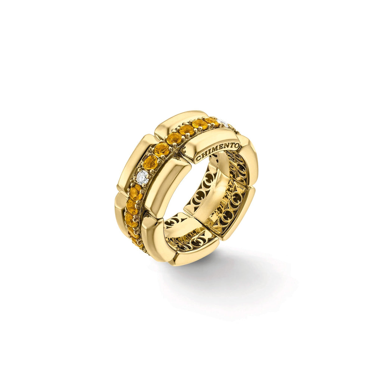 Chimento Chocolat Gold ring with diamonds and colored gemstones 1A09626BO1