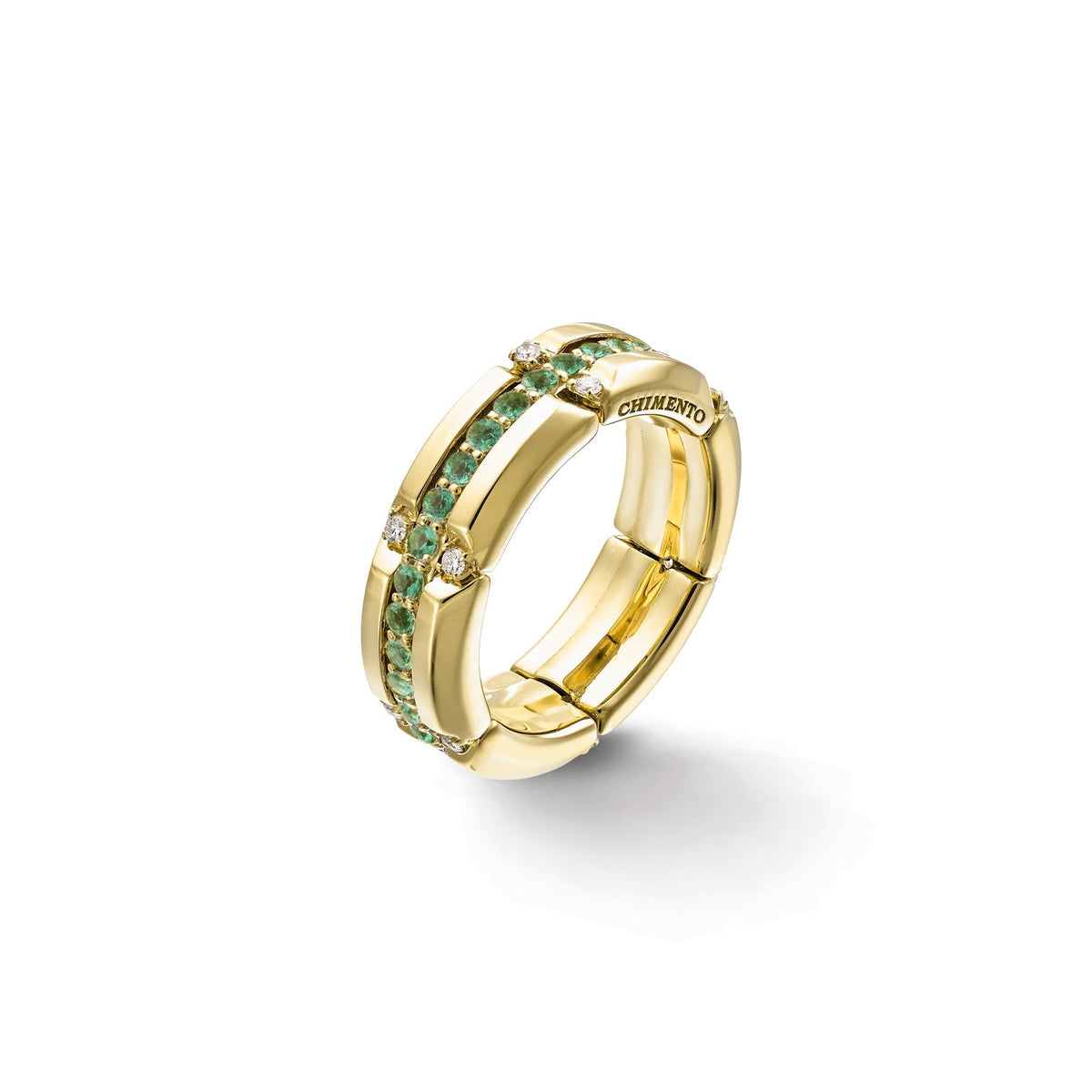Chimento Chocolat Gold ring with diamonds and colored gemstones 1A09628FF1