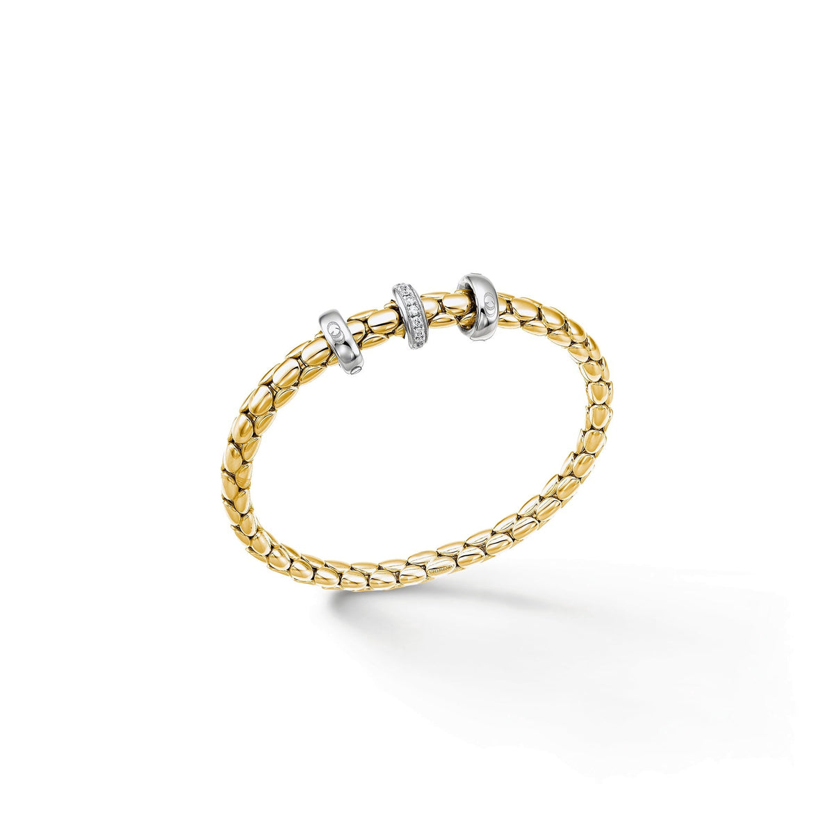 Chimento Stretch Gold flexible bracelet with diamonds 1B00958B12
