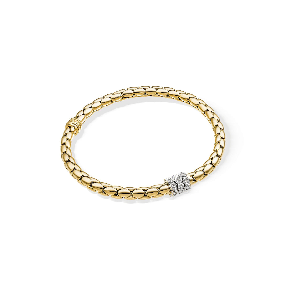 Chimento Stretch Gold flexible bracelet with diamonds 1B02963BB2