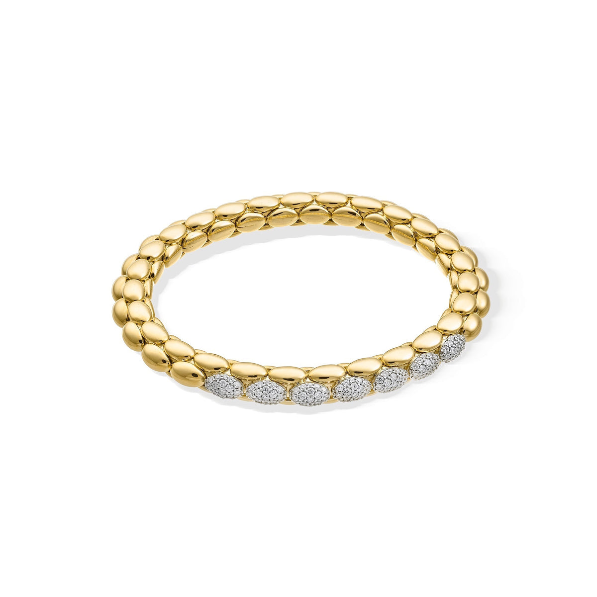 Chimento Stretch Gold flexible bracelet with diamonds 1B13211B71