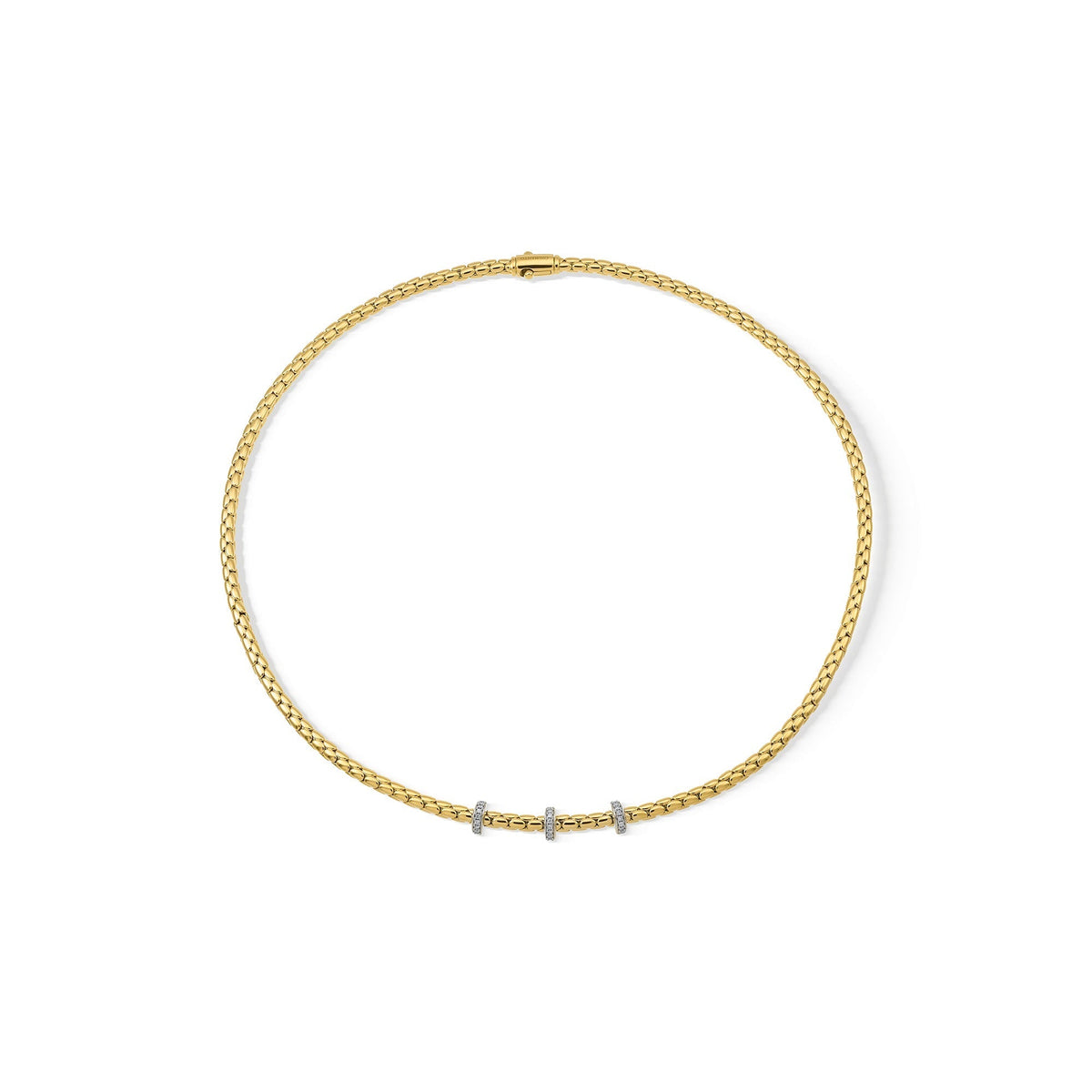 Chimento Stretch Gold flexible necklace with diamonds 1G00955BB2