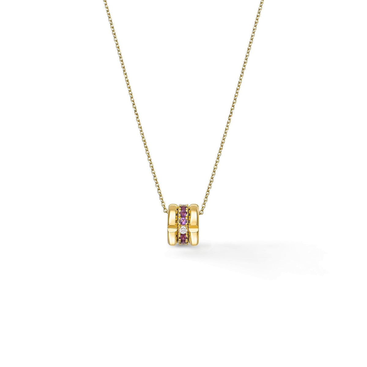 Chimento Chocolat Gold necklace with diamonds and colored gemstones 1G09632BA1