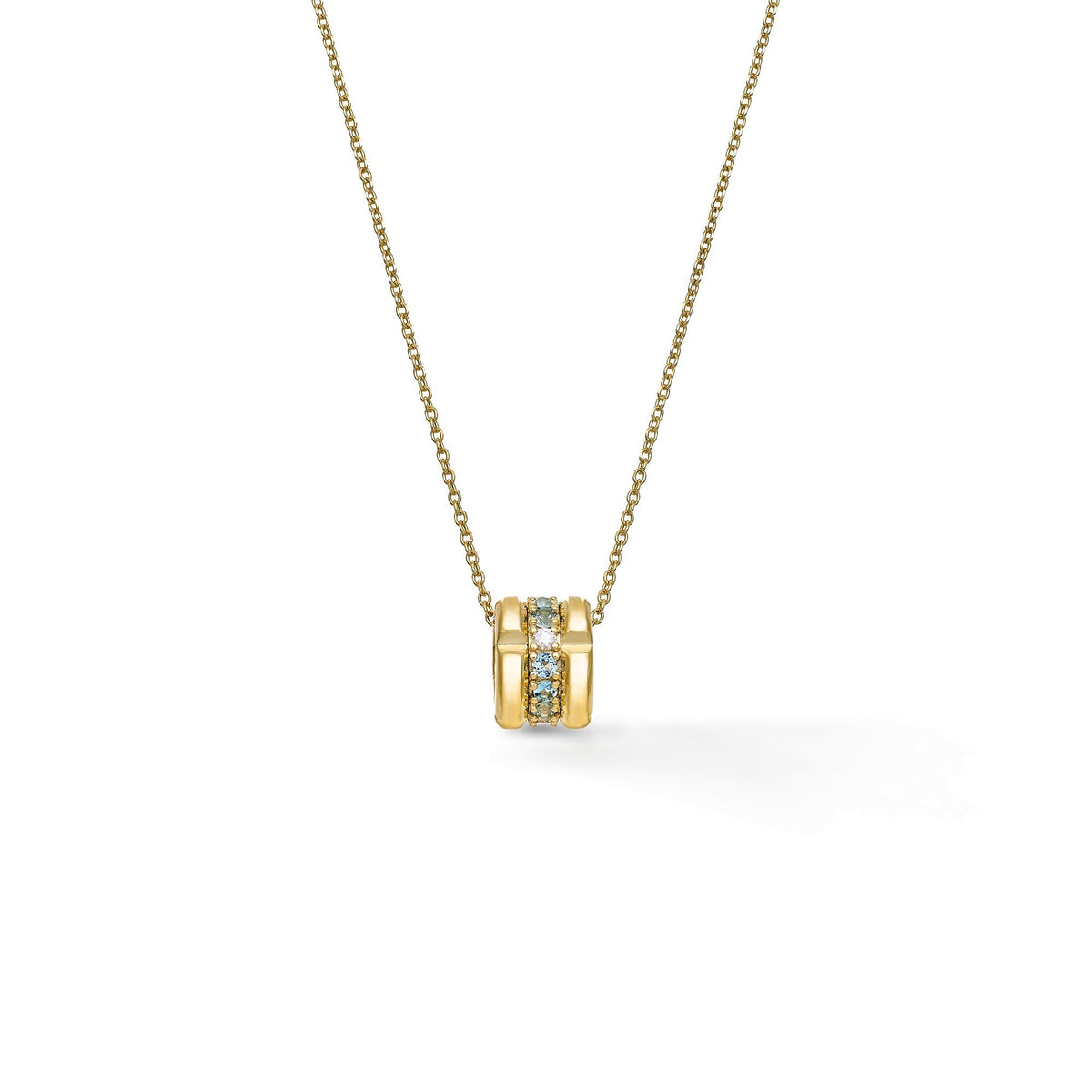 Chimento Chocolat Gold necklace with diamonds and colored gemstones 1G09632BC1