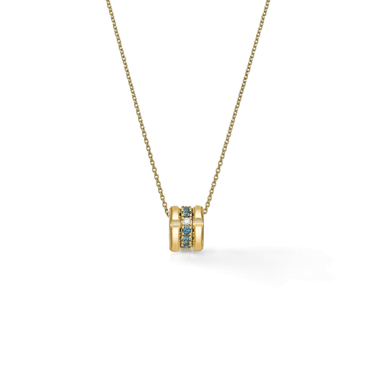 Chimento Chocolat Gold necklace with diamonds and colored gemstones 1G09632BL1