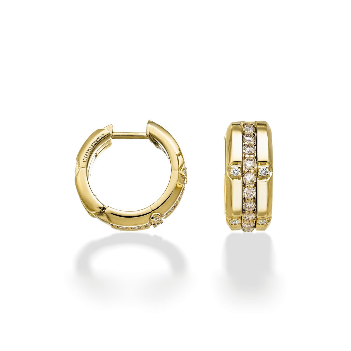 Chimento Chocolat Gold earrings with diamonds and colored gemstones 1O09631BM1