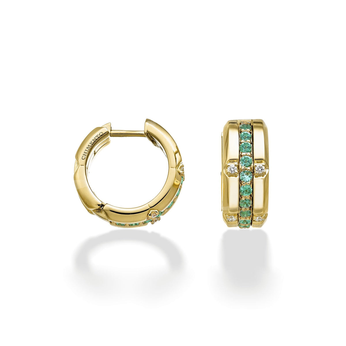 Chimento Chocolat Gold earrings with diamonds and colored gemstones 1O09631FF1