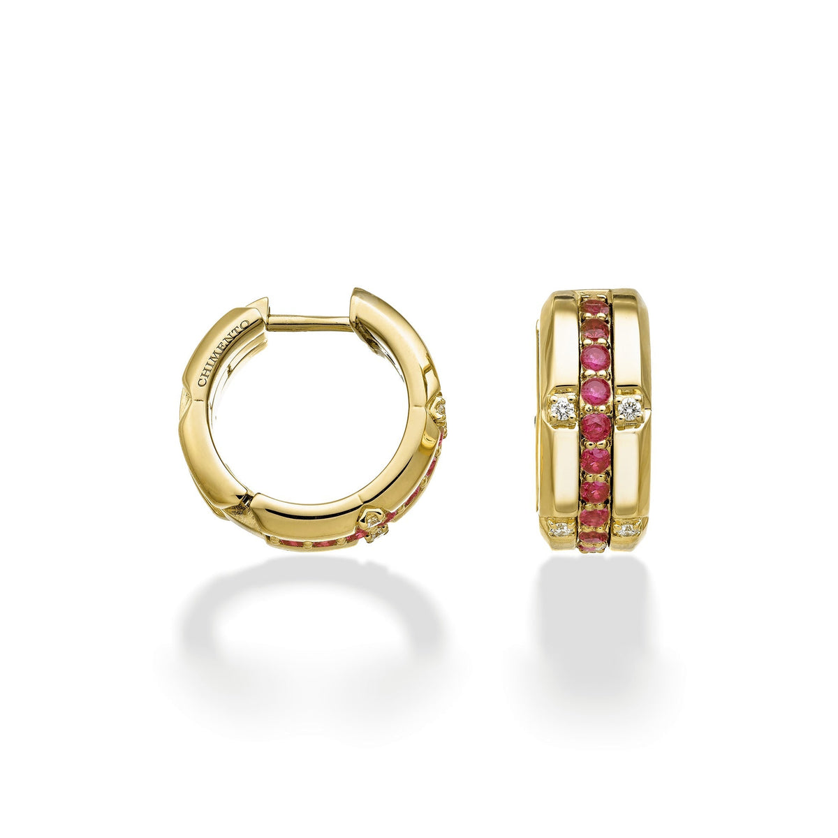 Chimento Chocolat Gold earrings with diamonds and colored gemstones 1O09631GG1