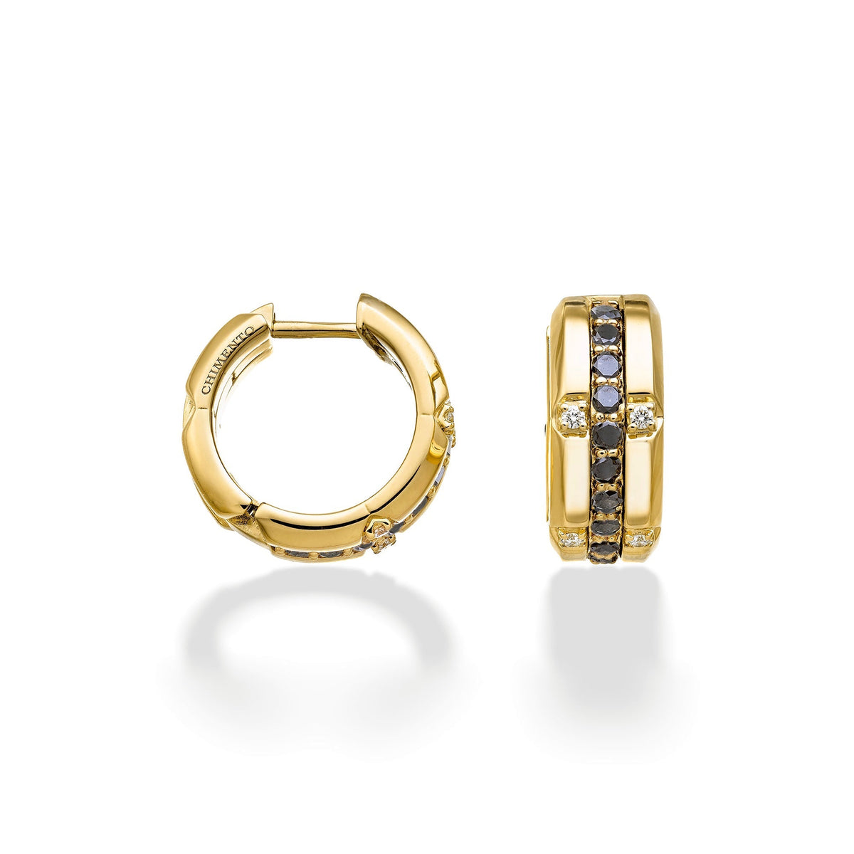 Chimento Chocolat Gold earrings with diamonds and colored gemstones 1O09631NB1