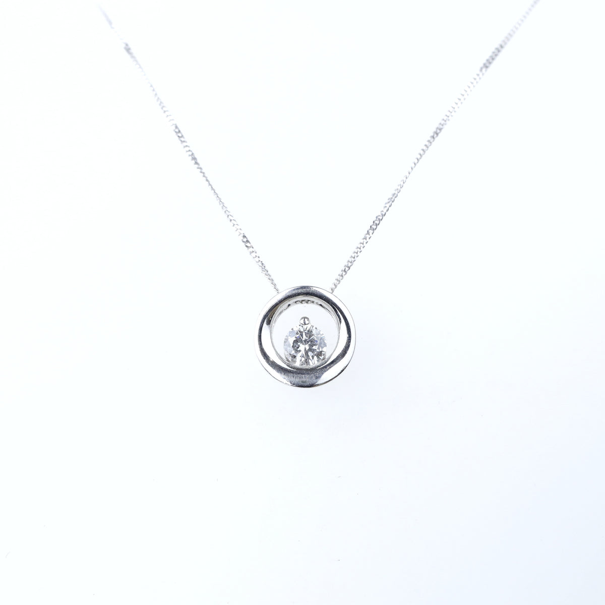DIAMOND NECKLACES GEMSTONE 14KT DIAMOND GOLD CIRCLE SHAPED  -GBJ-0483366
