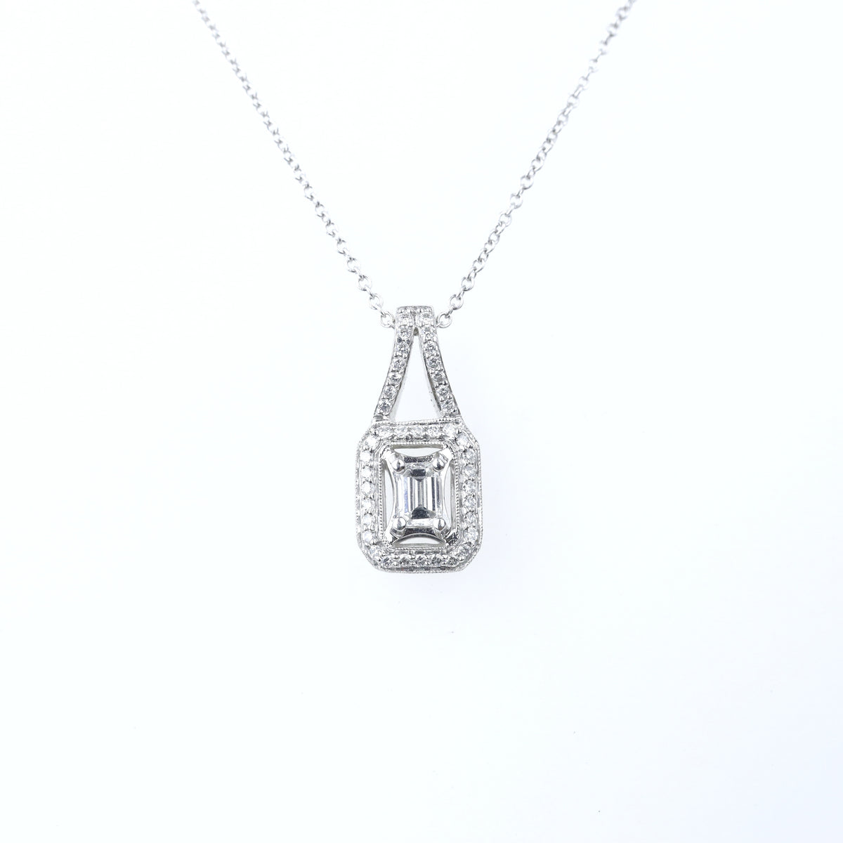 DIAMOND NECKLACES GEMSTONE 14KT DIAMOND WHITE GOLD  -GBJ-133383