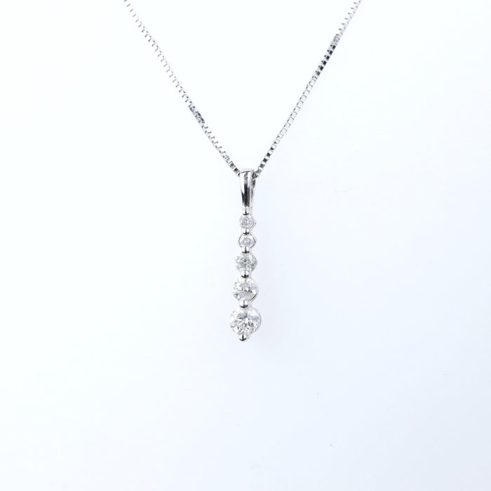 DIAMOND NECKLACES GEMSTONE 14KW DIAMOND GOLD DROP SHAPED GBJ-PD00056