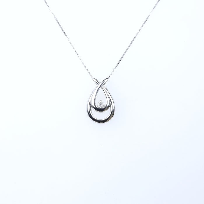 DIAMOND NECKLACES GEMSTONE 10KT WHITE DIAMOND PENDANT-GBJ-10268