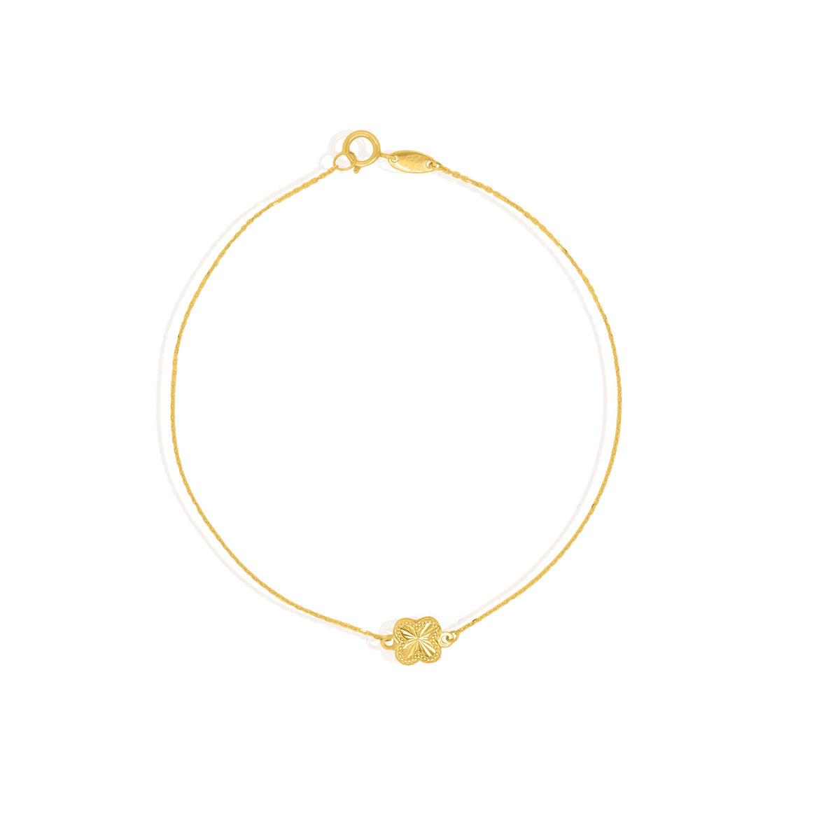 10K Yellow Gold Clover Bracelet (GBJ-10-1124-GB)