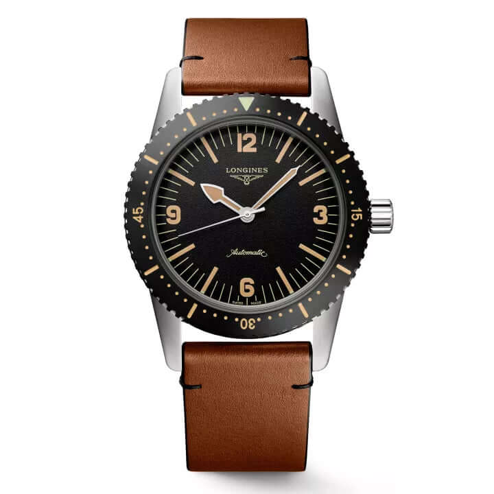 LONGINES SKIN DIVER 42MM AUTOMATIC WITH LEATHER STRAP L28224562