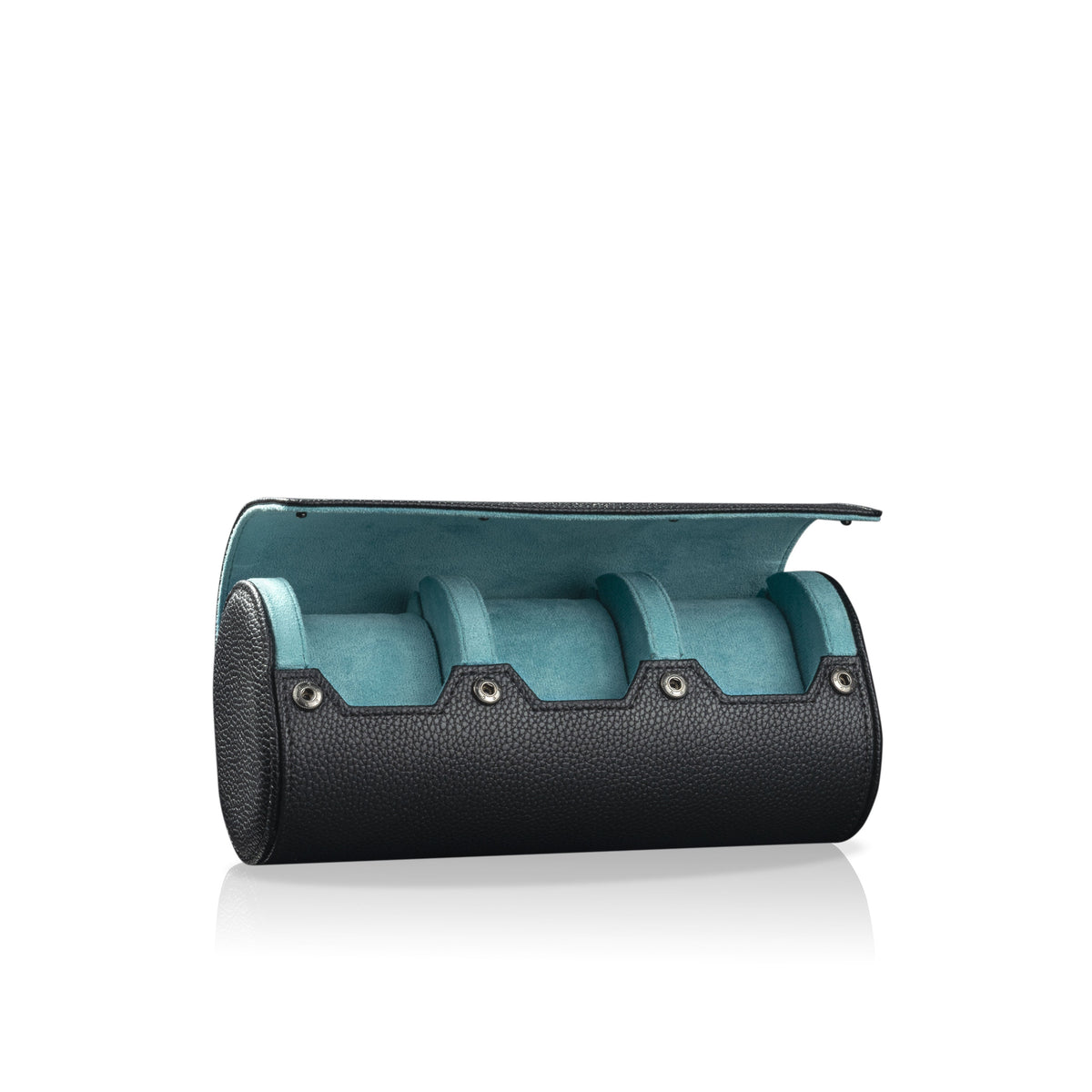 Charles Triple Watch Roll Black & Turquoise