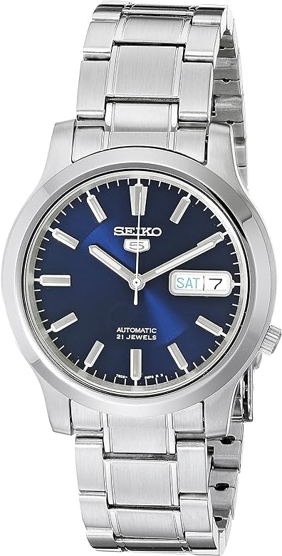 SEIKO 5 AUTOMATIC BLUE DIAL STAINLESS-STEEL WATCH SNK793