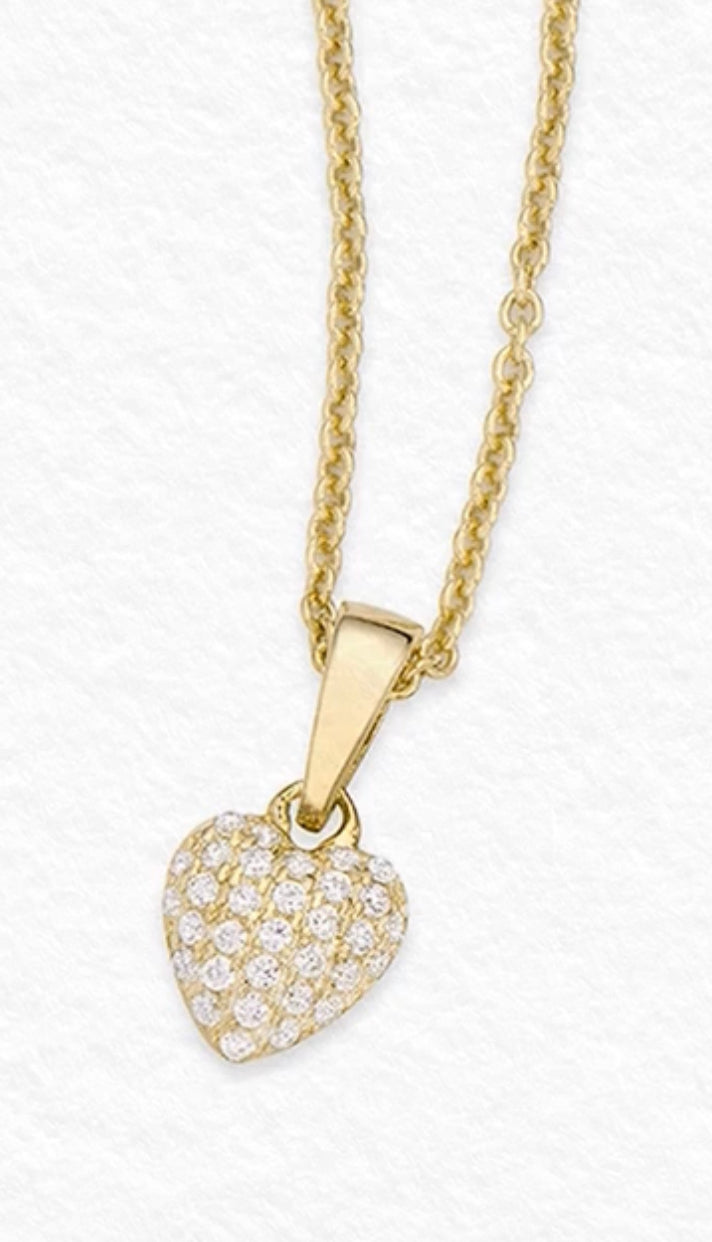 Miss Mimi Small Bombee Heart Pendant in Yellow